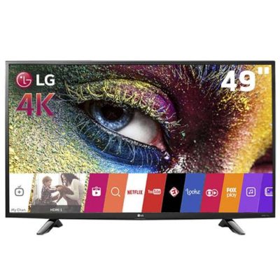 Smart TV LED 49" Ultra HD 4K LG 49UH6100 com Sistema WebOS, Wi-Fi, Painel IPS, HDR Pro, Upscaler, Entradas HDMI e Entrada USB
